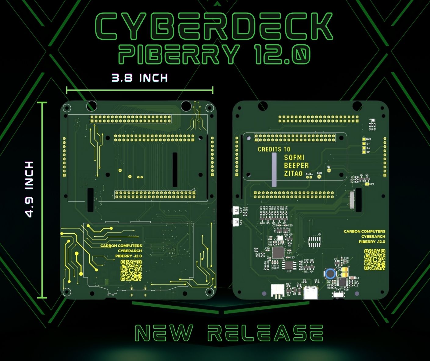 PiBerry 12.0 - Pi Zero 2W Handheld - Carbon Computers