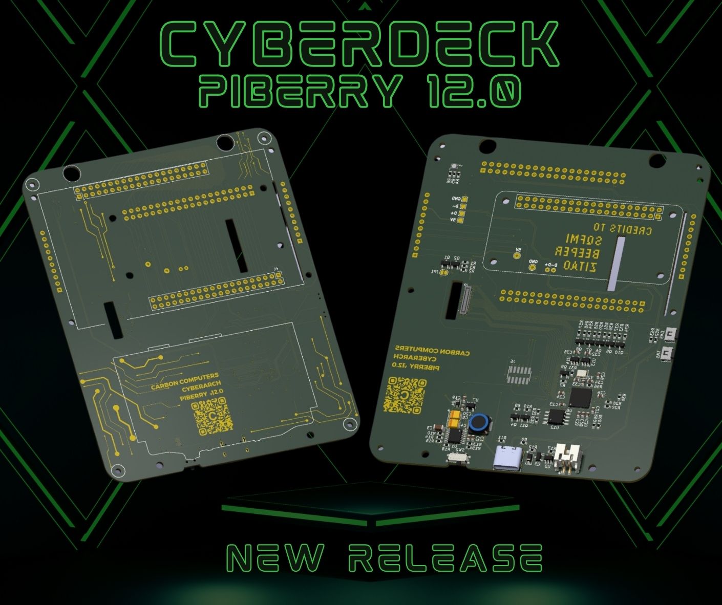 PiBerry 12.0 - Pi Zero 2W Handheld - Carbon Computers