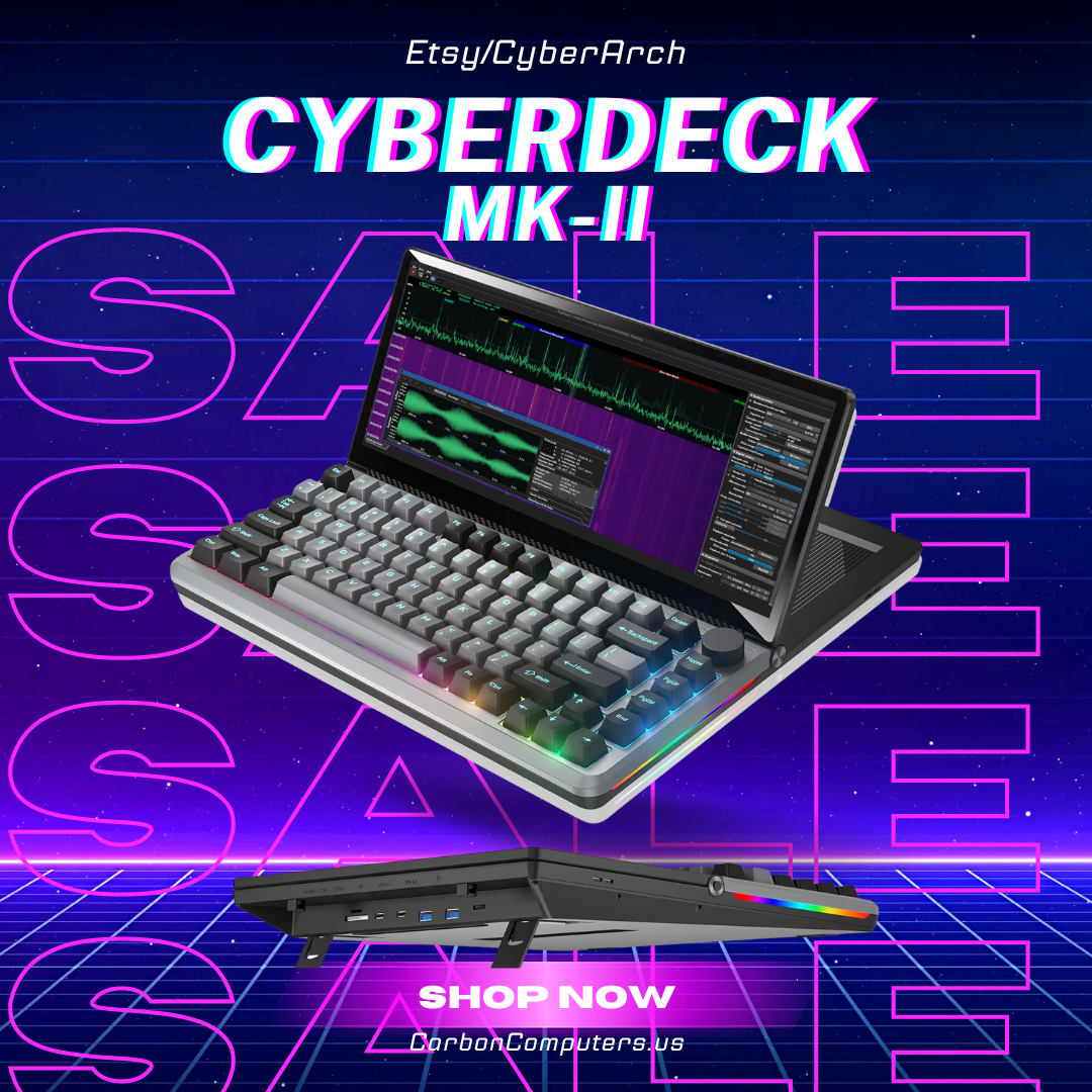 CyberDeck MK-II with MacOS, Windows - Dual Boot Kali & BlackArch - Carbon Computers