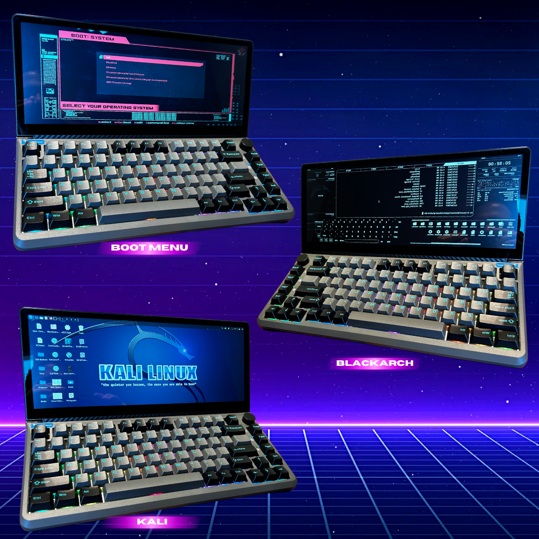 CyberDeck MK-II with MacOS, Windows - Dual Boot Kali & BlackArch - Carbon Computers