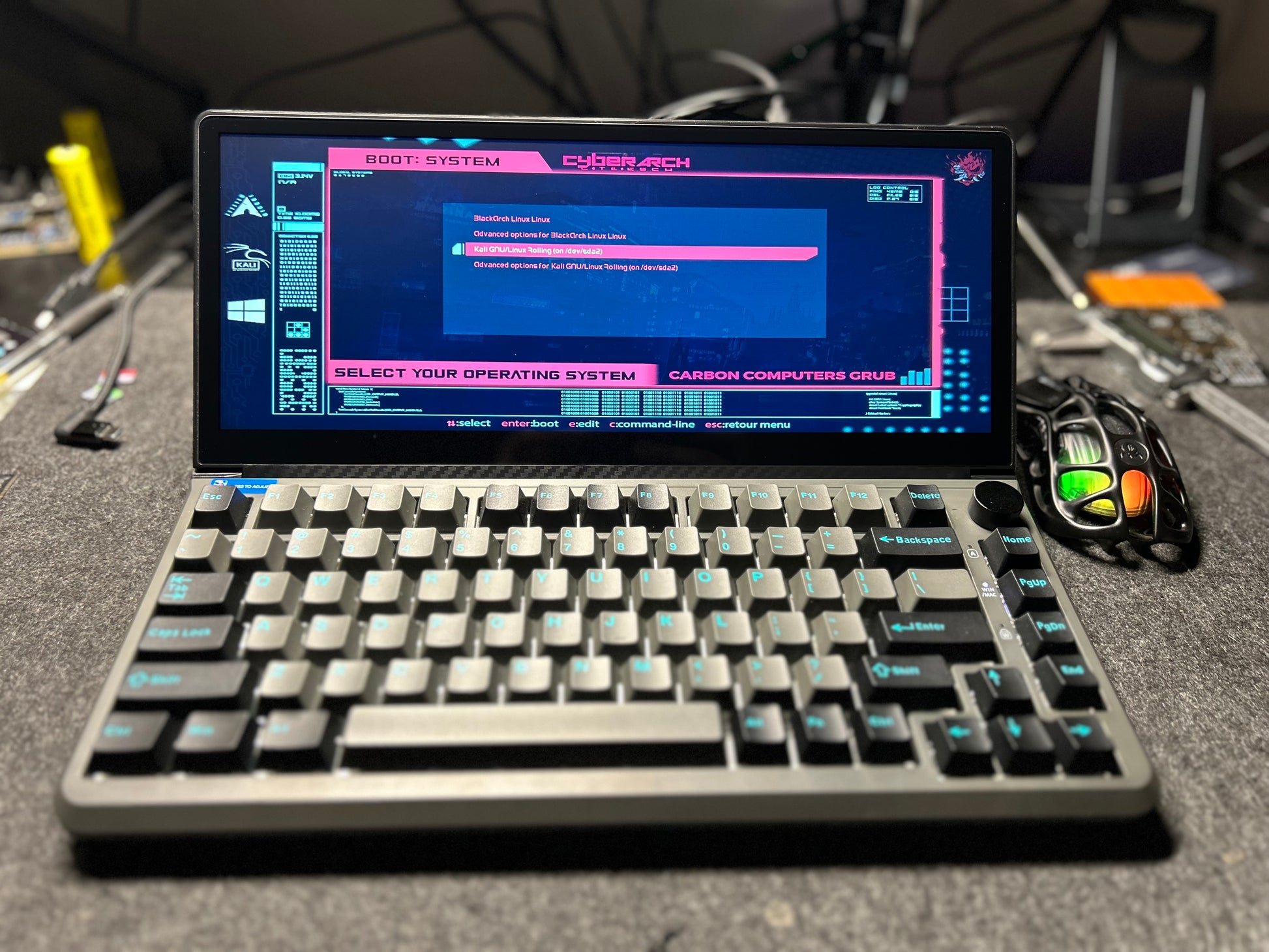 CyberDeck MK-III with MacOS, Windows - Dual Boot Kali & BlackArch - Carbon Computers