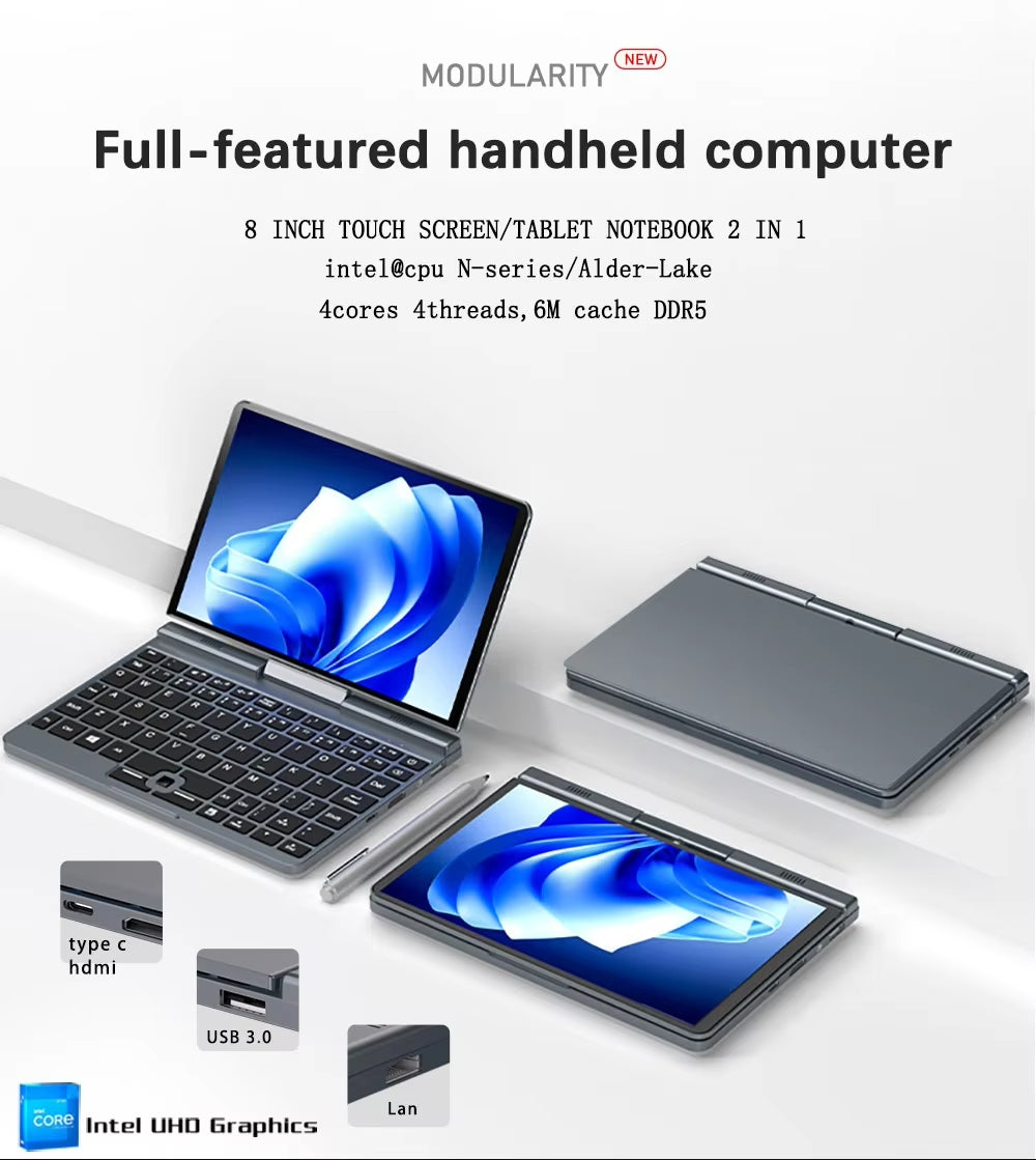 Cyber Pocket Laptop | Touch | Multi-boot Boot Kali & BlackArch | WIN 11 - Carbon Computers