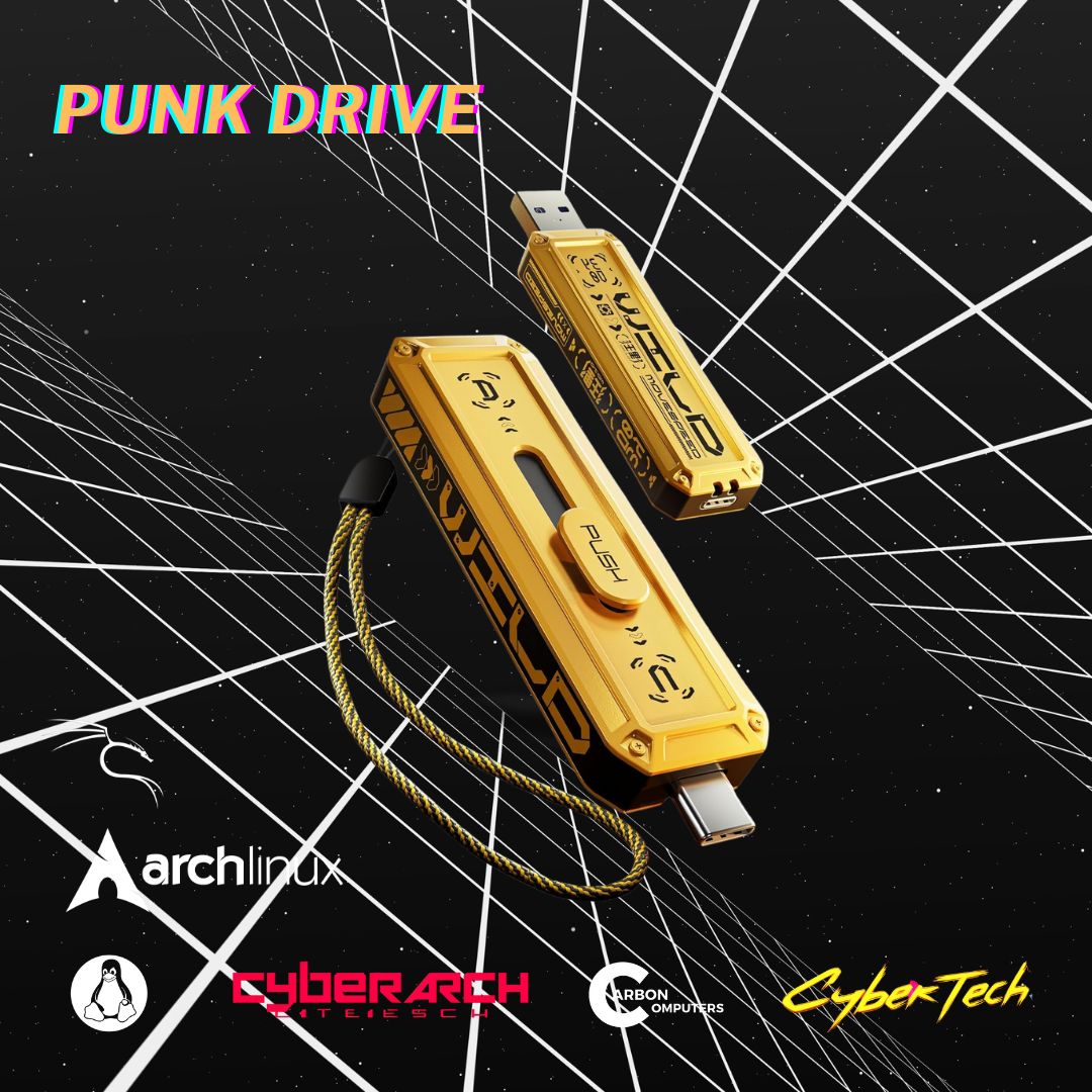 Punk Drive - Portable USB SSD Hacker with Kali, BlackArch, Parrot+ - Carbon Computers